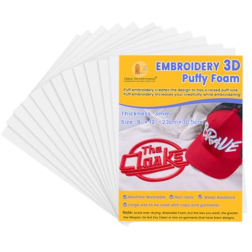 New brothread 12PCS Embroidery Puffy Foam 3MM - White - color: 12×white