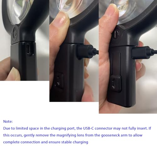 Neck Magnifier Hands Free with Light, 10X 5.2 Large Magnifying Glass - color: Black