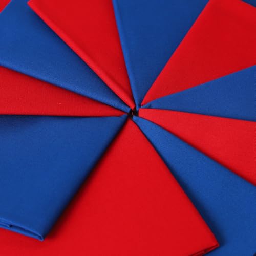 10 Pieces 18 x 21 Inches Cotton Fabric Precut Quilting Fabric Bundles Solid Colors Layer Cakes Quilt Material for DIY Craft Sewing Embroidery (Red Blue) - color: Red Blue
