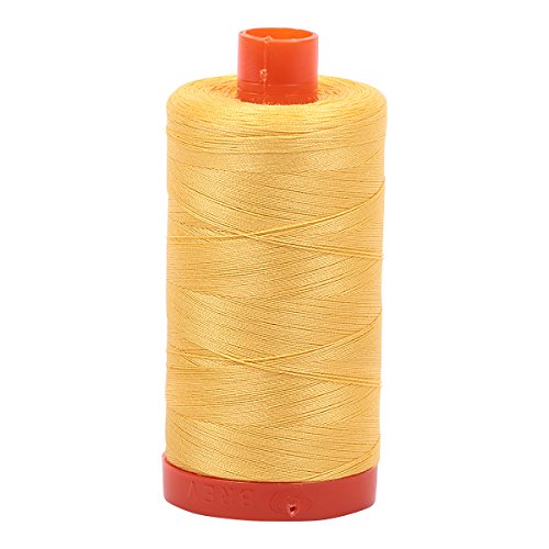 Aurifil A1050-1135 Solid 50wt 1422yds Pale Yellow Mako Cotton Thread - color: Pale Yellow