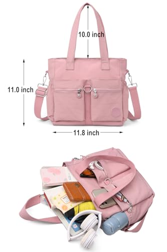 Tote Bag for Women Nylon Purse and Handbags Tote Purse Crossbody Bag Messenger Bag - color: Light Blue