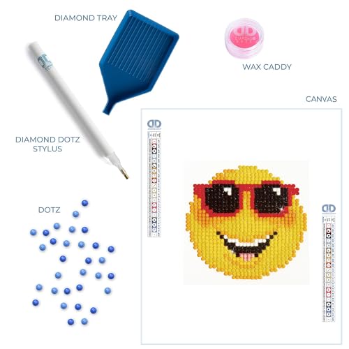 DIAMOND DOTZ Smiling Face Emoji Diamond Painting Kit for Adults with Gems