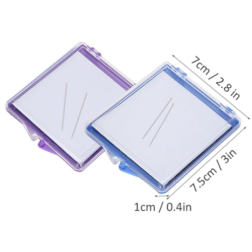 2PCS Magnetic Needle Case 2.8x3x0.4in Holder Sewing Needle Case