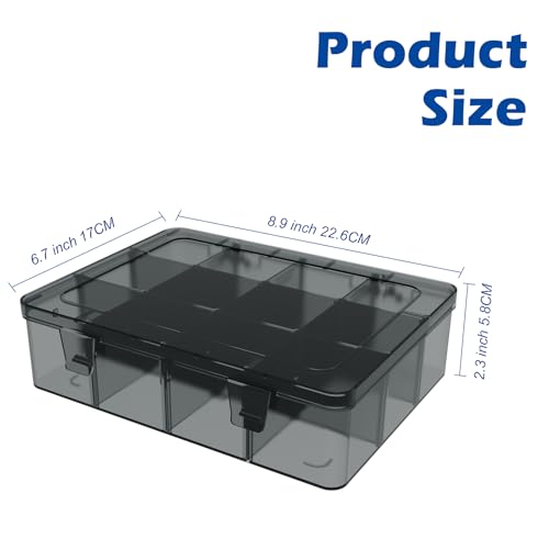 Clear Organizer Box,12 Grids Tackle Box Orangizer - color: Gray, size: 1x Large 12 Grids