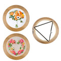 3 Sets 6 Inch Wood Embroidery Display Frame with Bamboo Embroidery Hoops