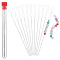 12Pcs Beading Needles Extra Fine 0.02"& Long 5.5" for Seed Beads
