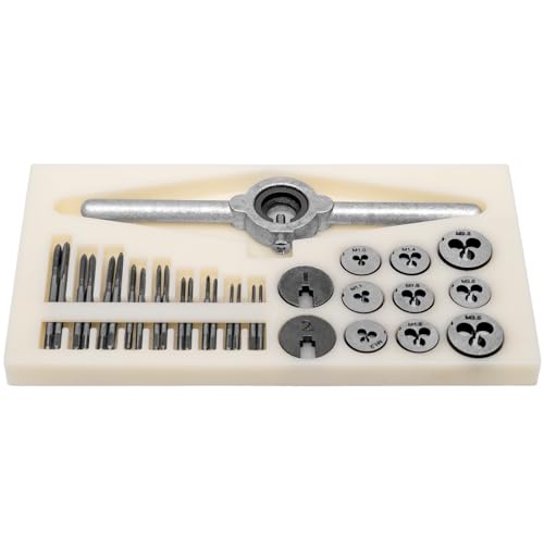 31pcs Mini Tap and Die Set, Tap & Die Sets M1 to M2.5, Thread Repair Kits for Threading Internal and External Threads, U7V-9PB-MX3394