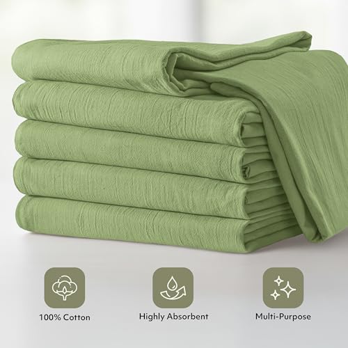 Utopia Kitchen Sage Green Flour Sack Towels [12 Pack-28 x 28 In]100% Cotton - color: Sage Green, size: 12 Pack