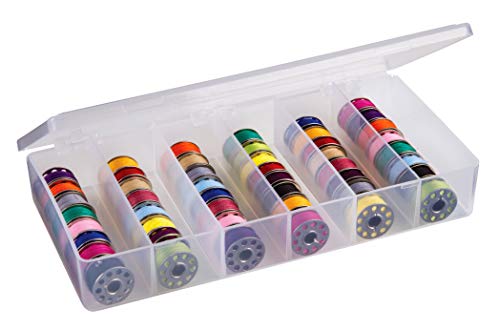 ArtBin 8156AB Large Bobbin Box, Sewing Bobbin Organizer, [1] Plastic Storage Case, Clear