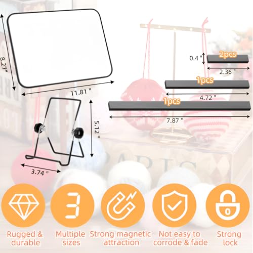 Knitting Pattern Holder with 4 Replacement Black Magnets, Knitting Chart Keeper Cross Stitch Pattern Holder for Crochet, Cross Stitch Supplies & Accessories, 11.22" Lx7.28" W - size: 11.81"L x 8.27" W