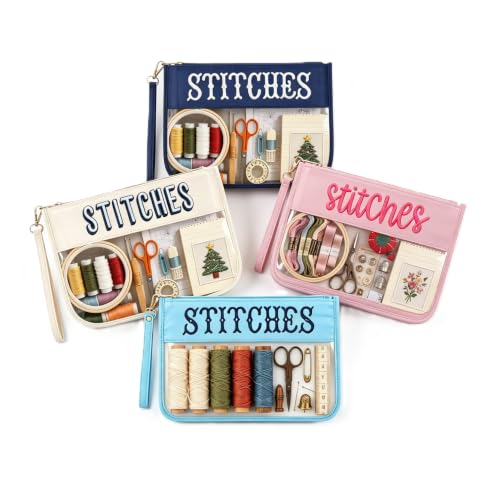 RF REENFAYA Clear Zipper Project Pouch for Needlepoint & Embroidery (Multicolor) - color: Multicolor