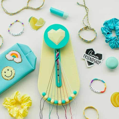 Choose Friendship Bracelet Making Kit – DIY Craft Loom for Kids Ages 8+, New & Improved Design, Includes 20 Threads, Makes 8 Bracelets, Yellow “Taffy” - color: Taffy