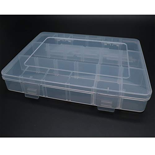 Xiaoyztan Bead Organizer Box 18 Grids Tackle Box 7.9x5.7x1.1in for Beads - size: 7.9x5.7x1.1 in