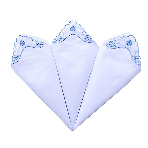 MileyMarla Ladies Embroidery Cotton White Handkerchiefs Lace Wedding Hankies - color: Zwwa-6pcs