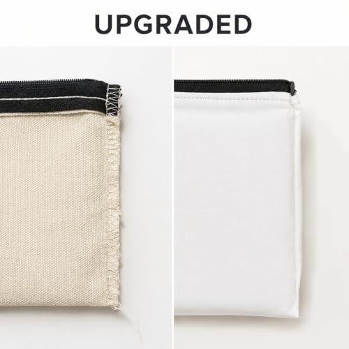 Phicorn Blank Canvas Zipper Pouches, 10-Pack, 8.2 x 5 in, Lined
