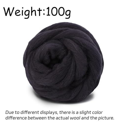 3.53oz Needle Felting Wool Roving Wool for Felting Wool Felting Supplies - color: dark brown