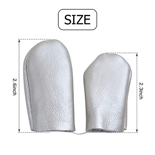 10pcs(5 Pairs) Cowhide Felting Finger Protector Thimble Leather Gloves Finger Guard Finger Cots,Random Color