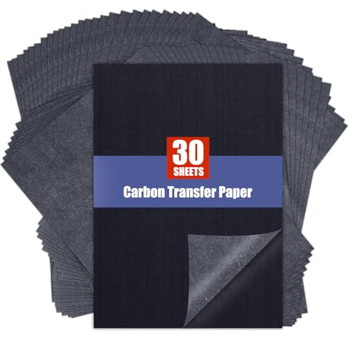 Carbon Paper for Tracing Transfer Paper, 30 Pcs Black Graphite Copy Paper - color: Black, size: 8.3" x 11.8" (30 Sheet)