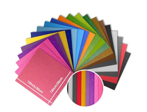 12" x 12" Felt Fabric Sheets for Crafts, Squares Felt Fabric Sheets, 1mm Thick, Non-Woven Felt Paper for DIY Sewing Craft, 2pcs (Latte) - color: Latte