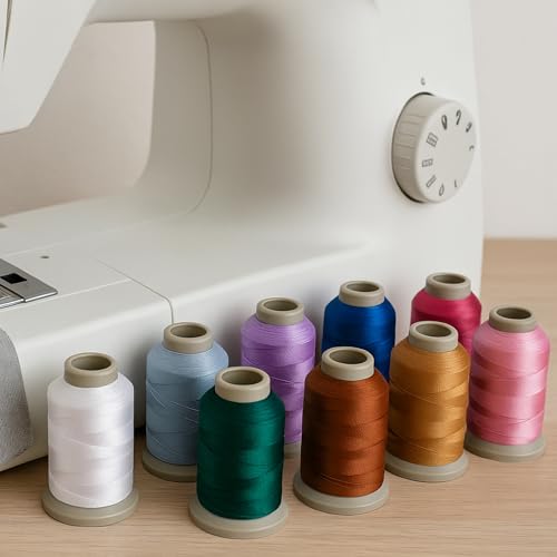 Mixed Color Embroidery Thread Set of 8 | 102 | 3325 | 9764 | 8036 | 9048 | 9139 | 8623 | White | 15 Gr Polyester Embroidery Machine Thread (8, Dark Patel Colors) - color: Dark patel colors