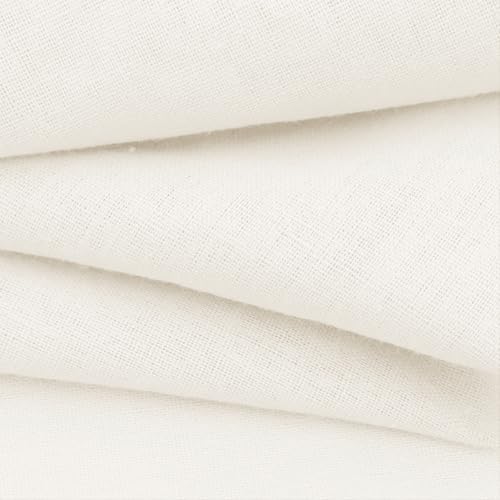 NSGZ White Linen Cotton Fabric Half Yard 61" Wide, Linen Cotton Blend - color: White, size: Half Yard