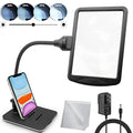 4X Gooseneck Magnifying Lamp Lighting with 28 SMD LEDs, Table Desktop Stand Magnifier Hands-Free for Hobby, Sewing, Crafts, Close Work, etc. - size: Base Only