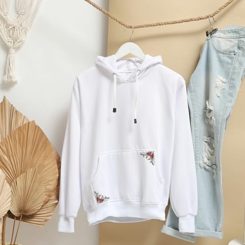 4 Sheets Water Soluble Embroidery Stabilizers 11.69x8.27 Inches Floral Corner Stick and Stitch Embroidery Paper Adhesive Embroidery Transfer Paper for Shirts Coats Bags - style: Floral Corner