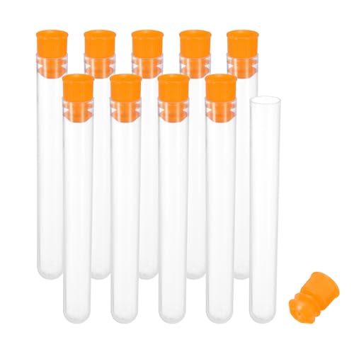 PATIKIL 4" Length Plastic Sewing Needle Storage Holder, 10 Pcs Portable Matte Embroidery Needle Pin Toothpick Storage Tubes Case for Craft Knitting, Orange - color: Orange, size: 4"