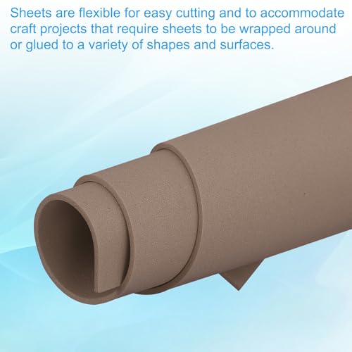 PATIKIL EVA Foam Sheet 10Pcs 12x8 Inch 2mm Thick Brown - color: Brown