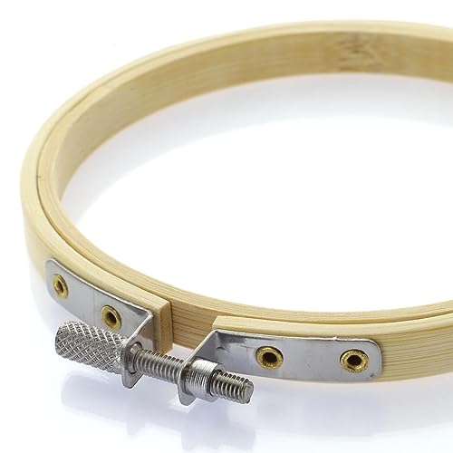 Essentials By Leisure Arts Wood Embroidery Hoop 4" Bamboo - Wooden Hoops for Crafts - Embroidery Hoop Holder Cross Stitch Cross Stitch Hoops and Frames