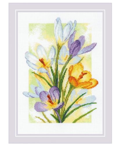 RIOLIS 2190 Spring Glow. Crocuses Counted Cross Stitch Kit 8.25 x 11.75 in - style: Spring Glow. Crocuses 2190