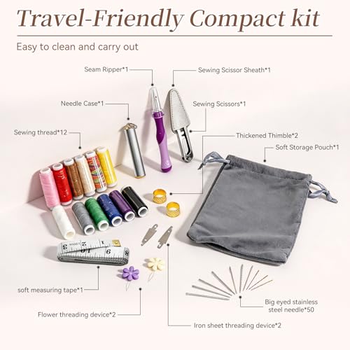 Steel Hand Sewing Needles Set for Denim Jeans Quilting Leather Professional