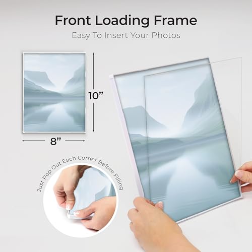 MANTELLO ESSENTIALS 8 x 10 Photo Frame Set, 8 x 10 White Picture Frames, Front Loading Picture Frames 8x10, Set of 6 - color: White, size: 8x10 - 6 Pack