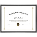 Golden State Art 8.5x11 Black Aluminum Certificate Frame Real Glass Front - color: Black (No Mat)