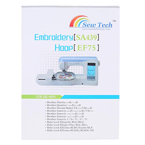 Sew Tech Embroidery Hoop for Brother, 5x7in 130x180mm SA439 EF75 Frame - size: 5"x7" - SA439