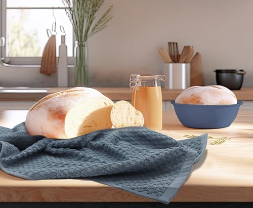 COTTON CRAFT Amazing Kitchen Towel - 12 Pack 100% Cotton Waffle Terry Towel - color: Blue, size: 12 Pack