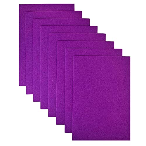 Jtnohx Stiff Felt, 2mm Thick Felt Sheets for Crafts, 8"x12" Hard Felt Fabric Squares 8Pcs for DIY Projects (Purple) - color: Purple