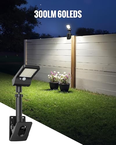 Clip On Solar Lights Outdoor, 350LM Solar Motion Sensor Clamp Light