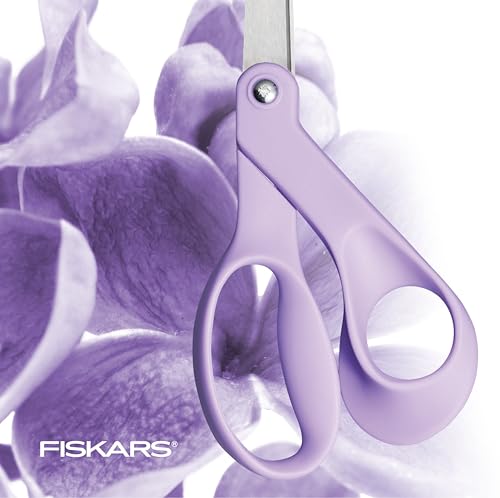 Fiskars 8" Designer Explore Collection Scissors, Ultra-Lilac