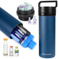 Medineed Large Insulin Cooler Travel Case with Needle Compartment, Blue - color: Blue
