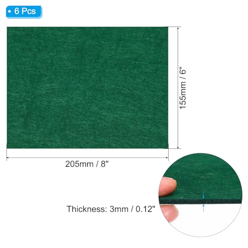 PATIKIL 8x6 Inch Lamp Base Felt, 6Pack 3mm Thickness Rectangle Felt Furniture Pad Soft Adhesive Non-Slip Anti-Scratch Backed Felt for Lamp Furniture DIY Craft, Dark Green - color: Dark Green, size: 8x6 Inch