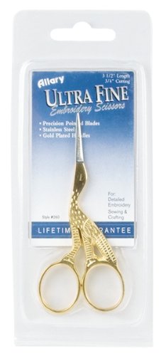 Ultra Fine Stork Embroidery Scissors 3-1/2"-Gold P [Kitchen]