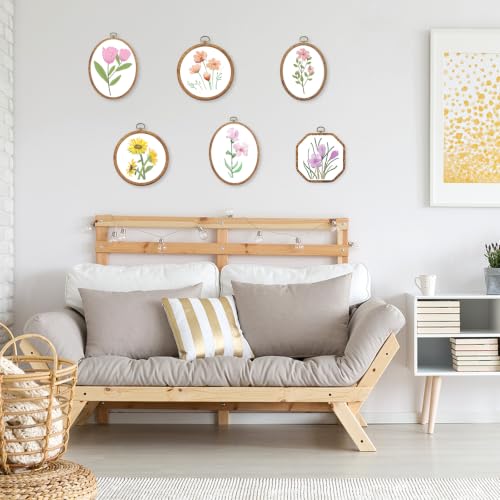 Faylapa 6Pcs 5.5 inch Octagonal Embroidery Hoop Set - size: 6pcs 5.5 inch Octagonal