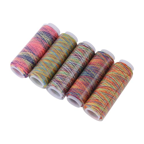 5Pcs Multicolor Gradient Sewing Quilting Embroidery Thread, Variegated Sewing Thread, 120.3yards Polyester Fiber Hand Quilting Thread for Sewing Enthusiast Embroidery