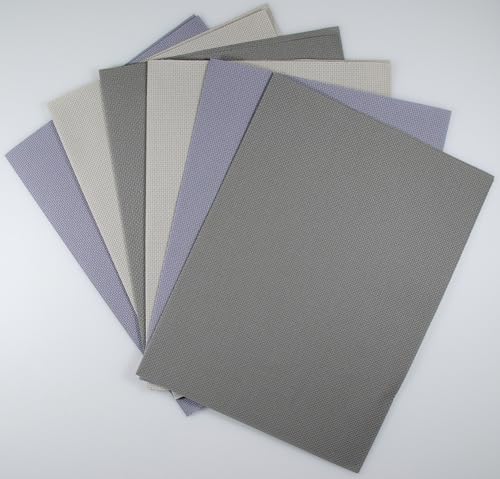 KCS 6 pc of 12" x 18"(30cmx45cm) 14CT Counted Cotton Aida Cloth Cross Stitch Fabric (Pearl Grey +Light Steel Grey+Medium Grey) - color: Pearl Grey +Light Steel Grey+medium Grey