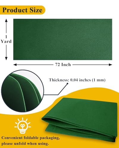Green Felt Fabric 72" x 36", Large Stiff Craft Felt Sheet, Hunter Green - color: Hunter Green, size: 72" X 36" (1 Yard)