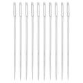 uxcell 60 Pcs Large Eye Sewing Needles, 2.36 Inch 1.25mm High Carbon Iron Embroidery Thread Needle Sewing Big Eye Needle Knitting Needles for Hand Sewing Art Crafts, Silver - size: 60mm, 1.25mm