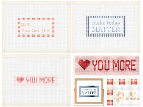 Moukeren 3 Pieces 10 x 8 Inch Bound Needlepoint Canvas, Pre Printed 18 Mesh Blank White Needlepoint Mesh Cloths Pure Cotton Embroidery Fabric with Non-fray Edges for Cross Stitch Project DIY Gift