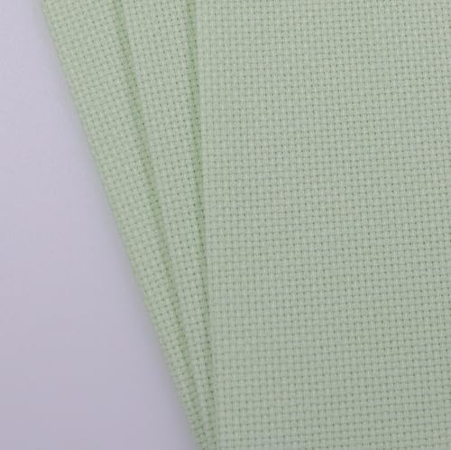 KCS 3 pc of 12" x 18"(30cmx45cm) Counted Cotton Aida Cloth Cross Stitch Fabric (Light Green,16CT) - color: Light Green, size: 16CT