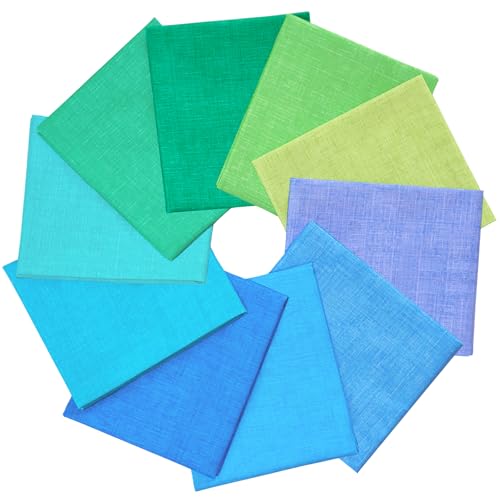 Craftido - 11 Options Solids with Tweed Tonals - Assorted Color Cotton Quilting Fabric Bundles 10pcs Fat Quarters 18"x21" - Medium Weight 5.2oz - for Quilting, Sewing and Crafts - Pastel Colors - color: Pastel Colors